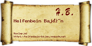 Helfenbein Baján névjegykártya